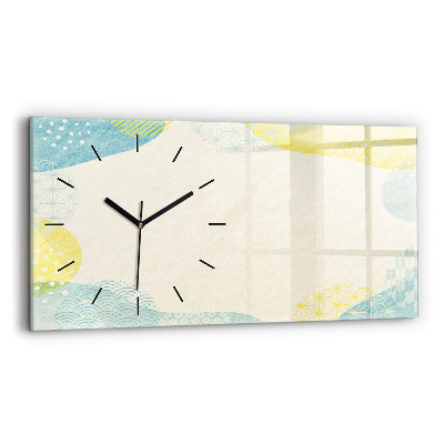 Horloge horizontale en verre Cadre de motif