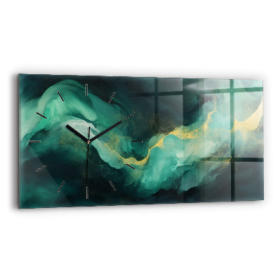 Horloge rectangulaire horizontale Marbre vert