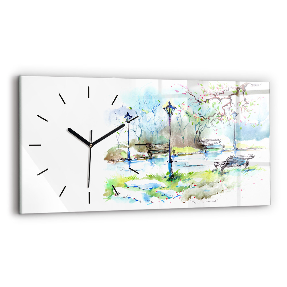 Horloge murale horizontale Printemps pittoresque