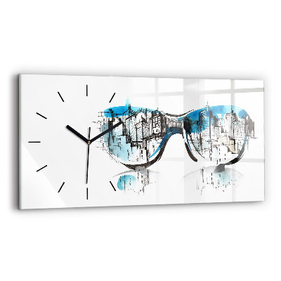 Horloge rectangulaire horizontale La ville en lunettes