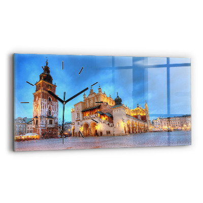 Horloge rectangulaire horizontale Place du marché principal à Cracovie