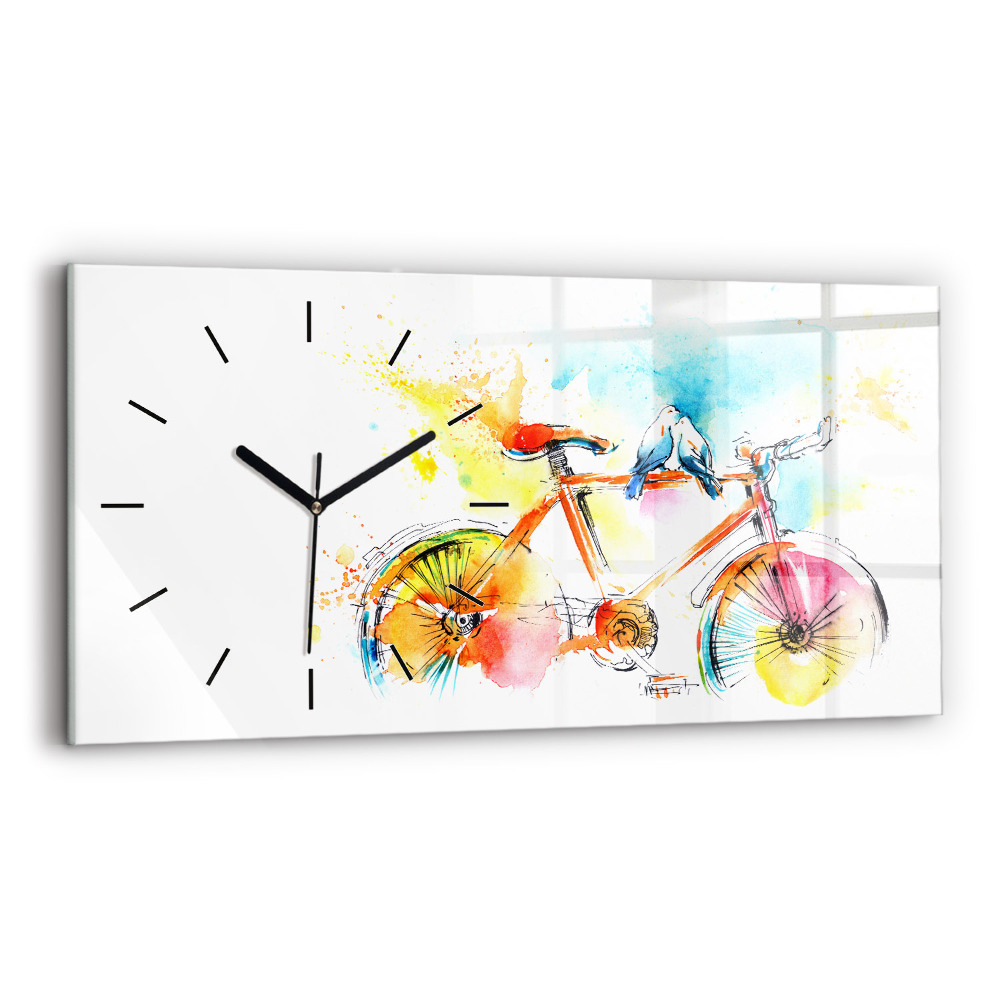 Horloge murale horizontale Vélo peint