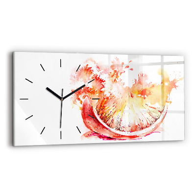 Horloge murale horizontale Orange peinte