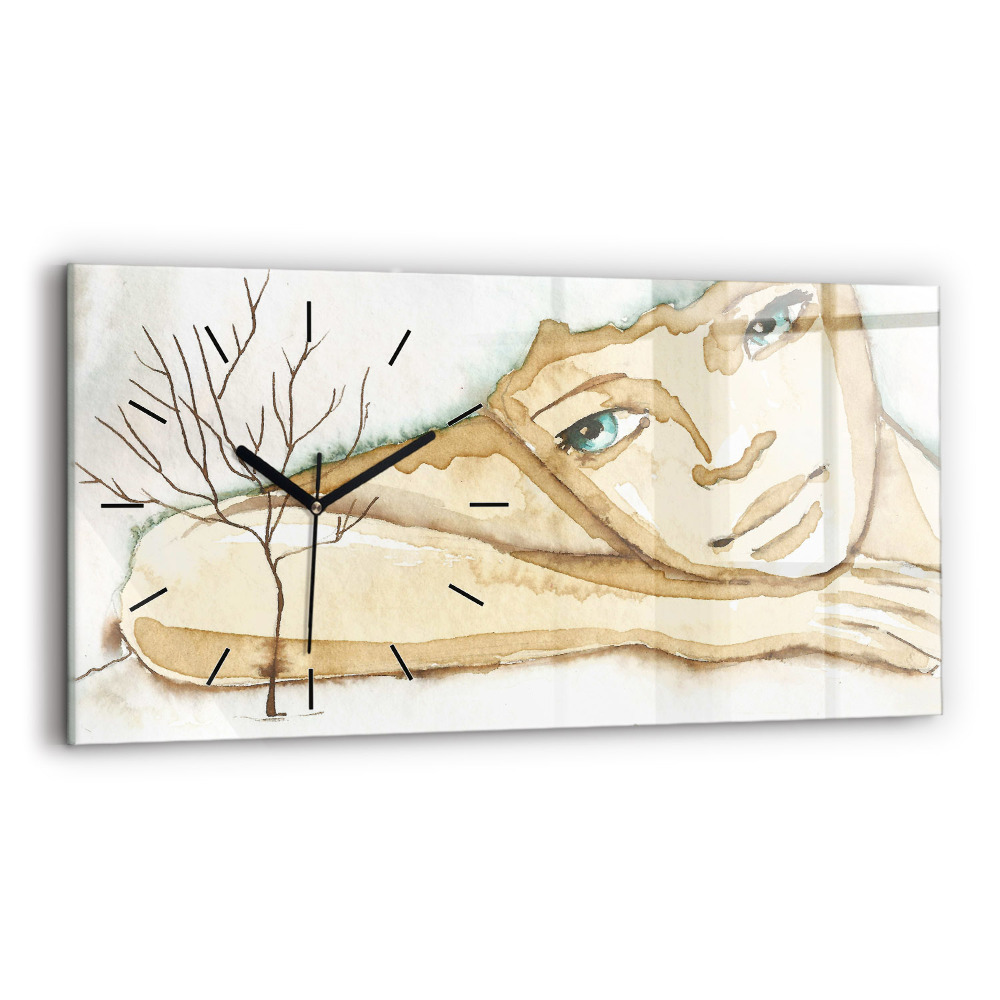 Horloge rectangulaire horizontale Portrait de femme