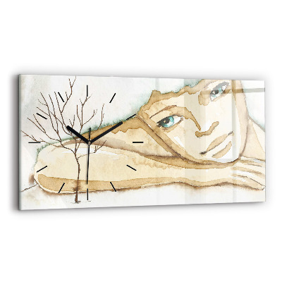 Horloge rectangulaire horizontale Portrait de femme