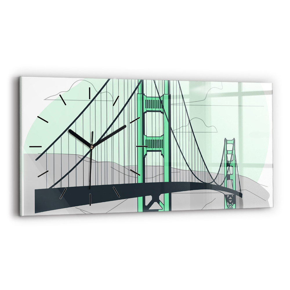 Horloge rectangulaire horizontale Pont vert