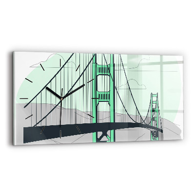Horloge rectangulaire horizontale Pont vert