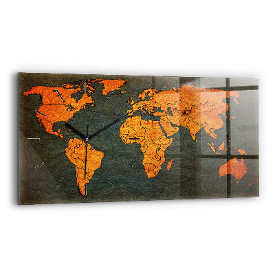 Horloge rectangulaire horizontale Carte du monde