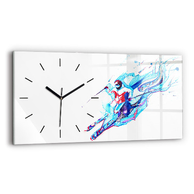 Horloge murale horizontale Skieur