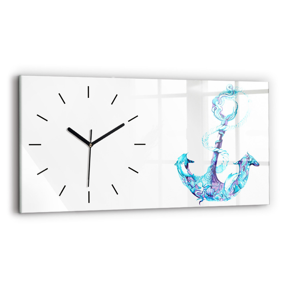 Horloge rectangulaire horizontale Ancre de mer