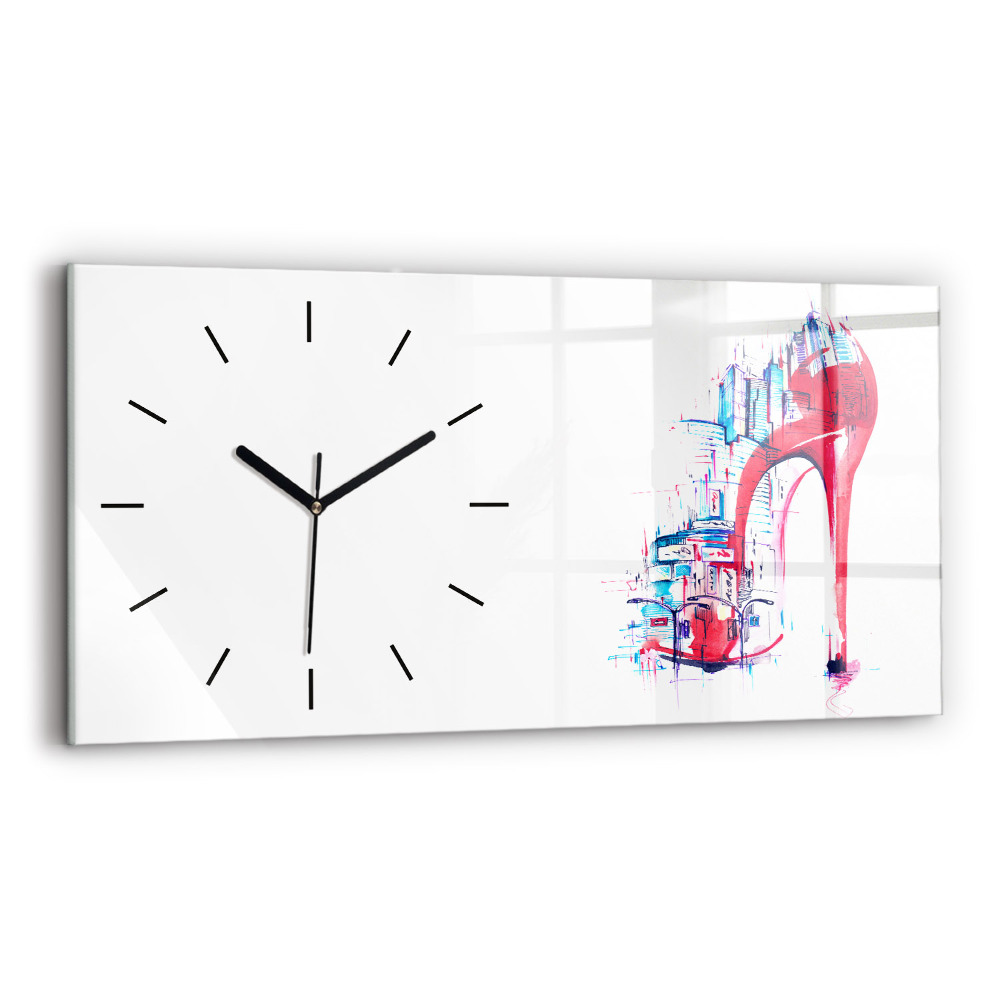 Horloge rectangulaire horizontale Talon rouge