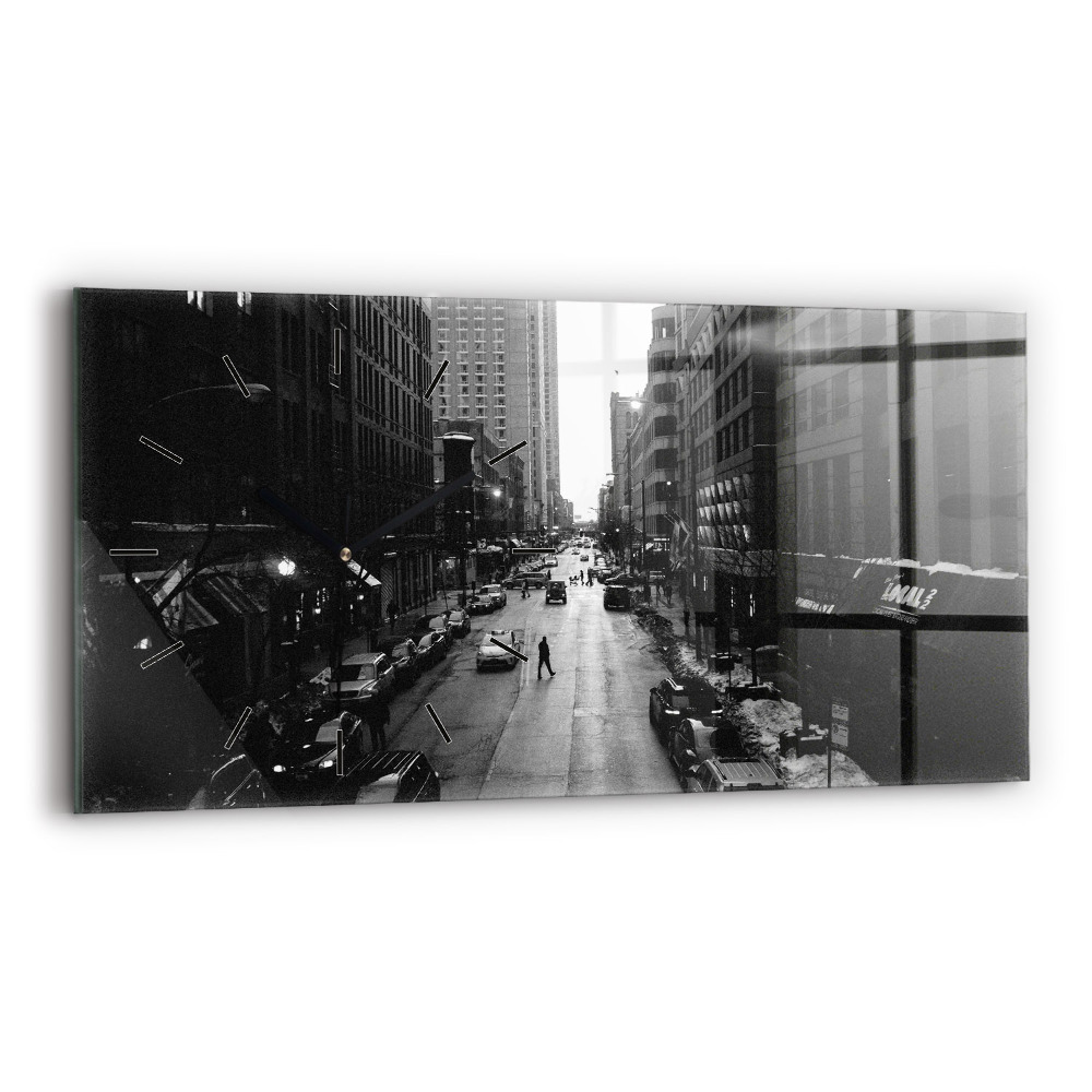 Horloge rectangulaire horizontale Rues de la ville de Chicago