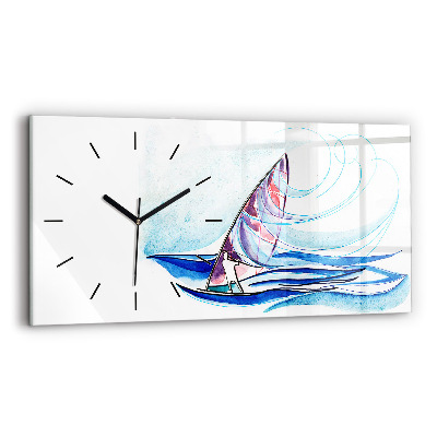 Horloge murale horizontale Planche à voile