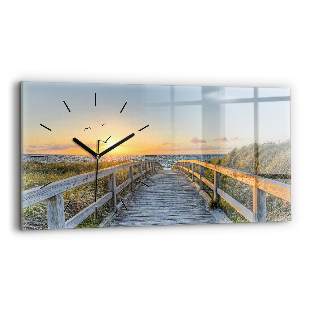 Horloge rectangulaire horizontale Vacances à la plage