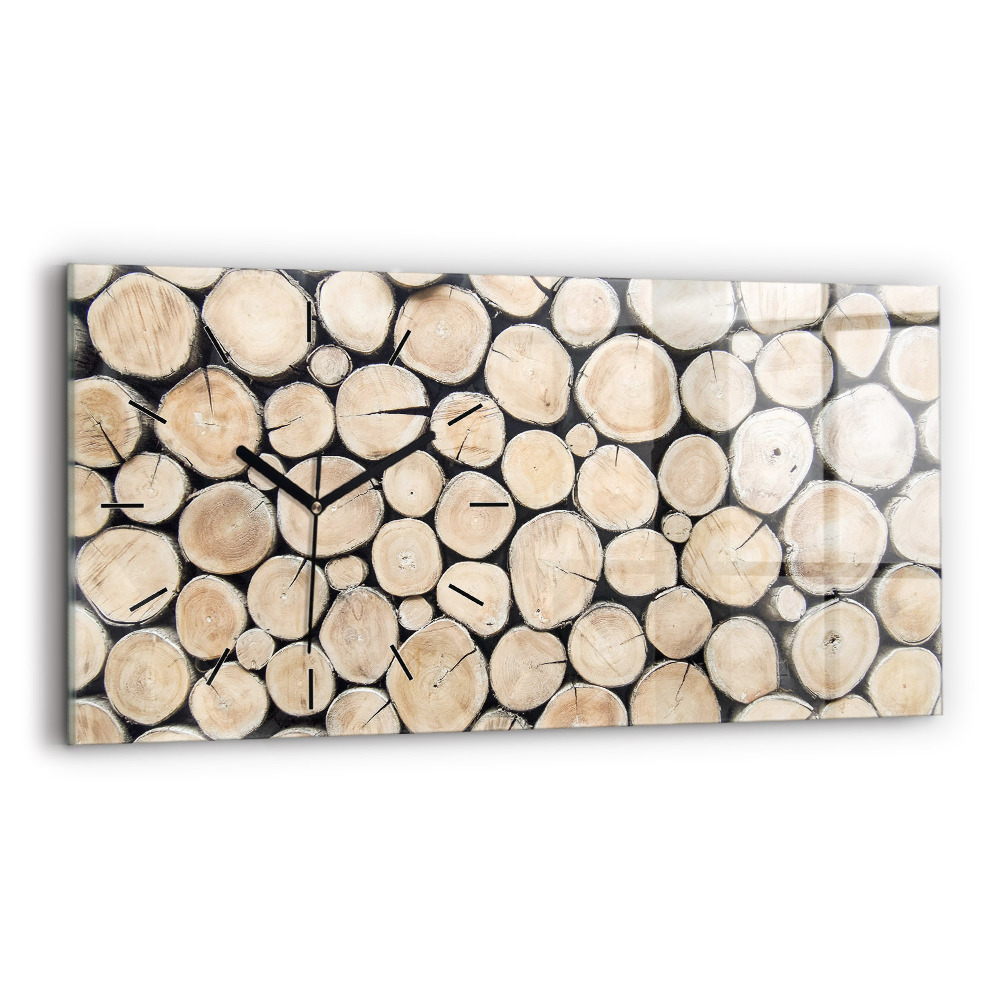 Horloge murale horizontale Souches d'arbres tronquées