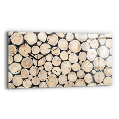 Horloge murale horizontale Souches d'arbres tronquées