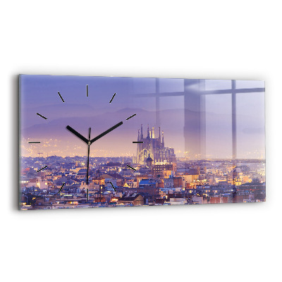 Horloge rectangulaire horizontale Vue de Barcelone