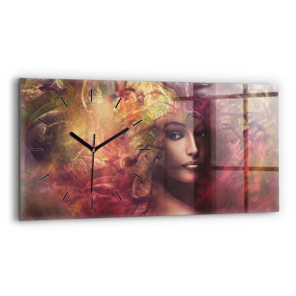 Horloge murale horizontale Portrait de femme