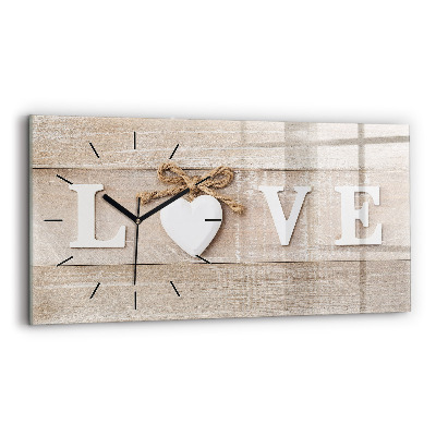 Horloge murale horizontale Inscription d'amour