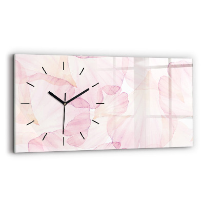 Horloge murale horizontale Pétales d'aquarelle