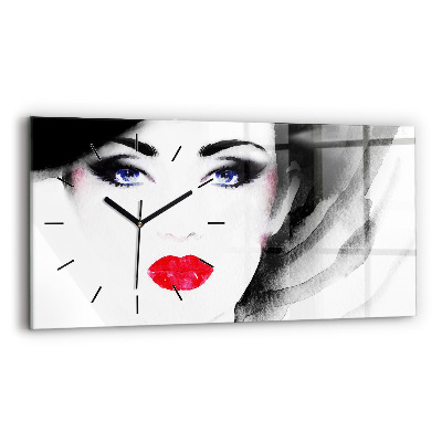 Horloge rectangulaire horizontale Portrait de femme