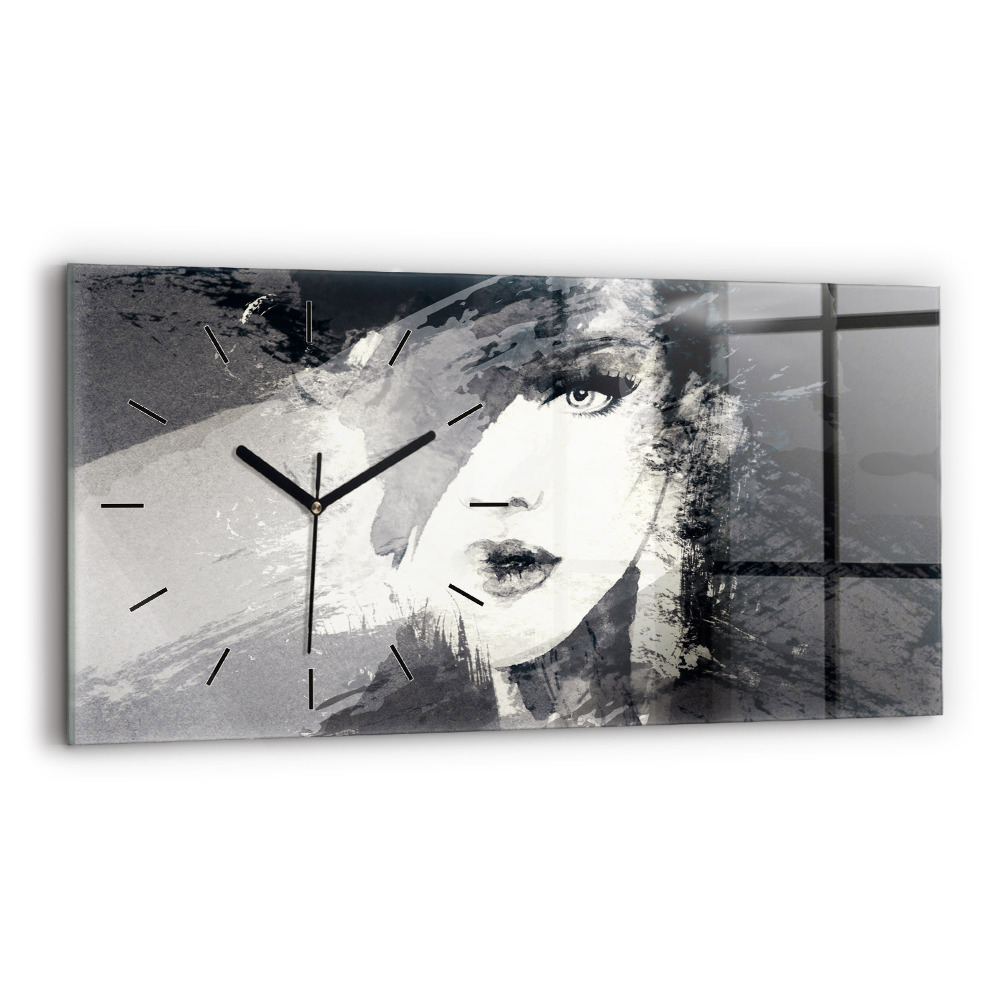 Horloge murale horizontale Femme - aquarelle