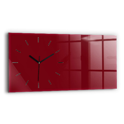 Horloge horizontale en verre La couleur bourgogne