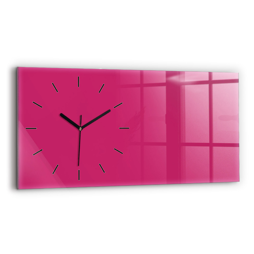 Horloge murale horizontale Couleur rose vif