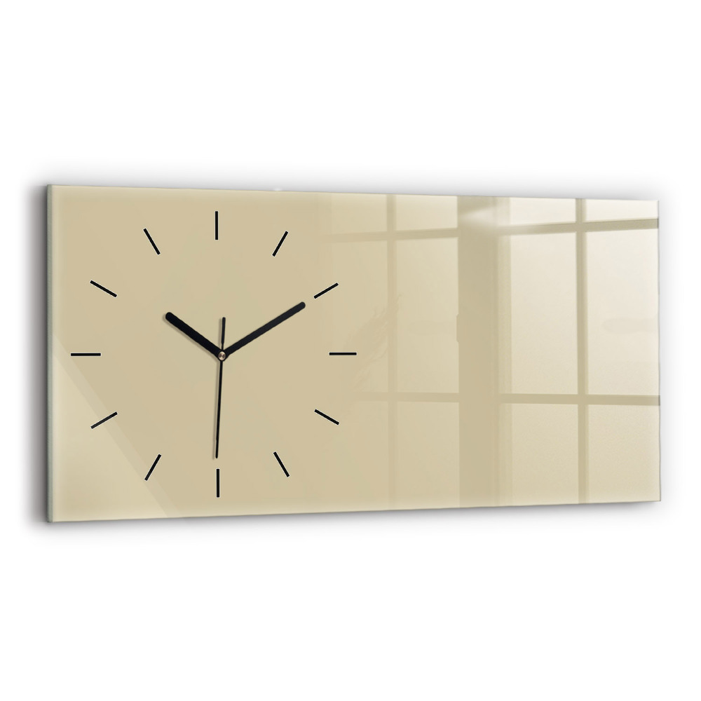 Horloge horizontale en verre Couleur beige