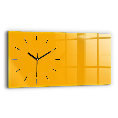 Horloge horizontale en verre Colorant jaune doré
