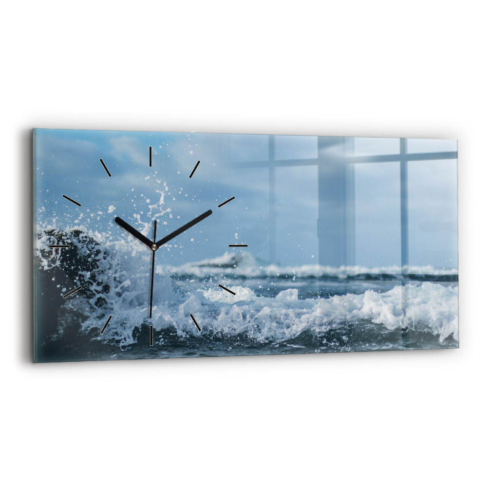 Horloge rectangulaire horizontale Photographie de vagues