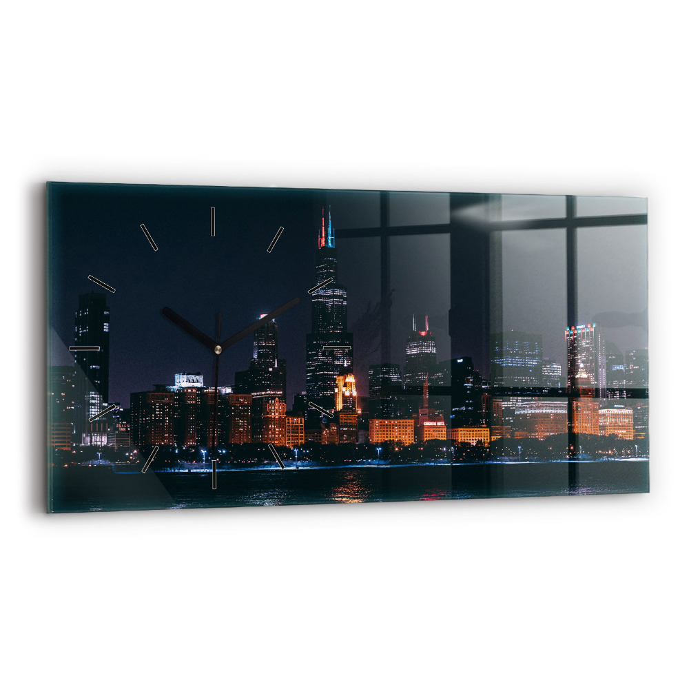 Horloge horizontale en verre Paysage urbain de Chicago