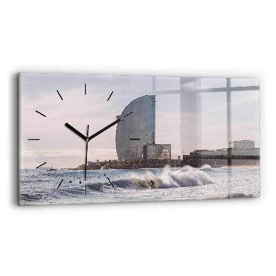Horloge rectangulaire horizontale Surfeur de Barcelone