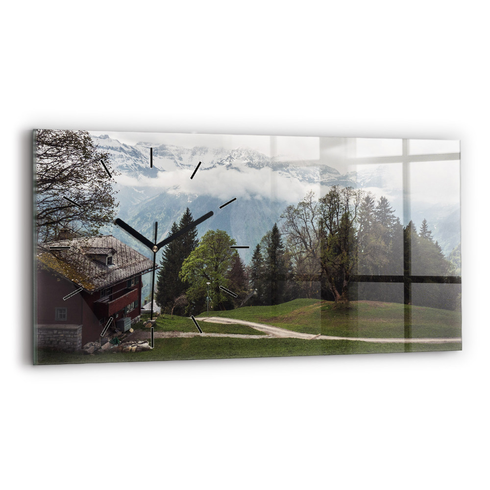 Horloge rectangulaire horizontale Vue de la montagne