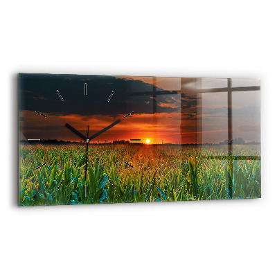 Horloge rectangulaire horizontale Tournesols dans une prairie