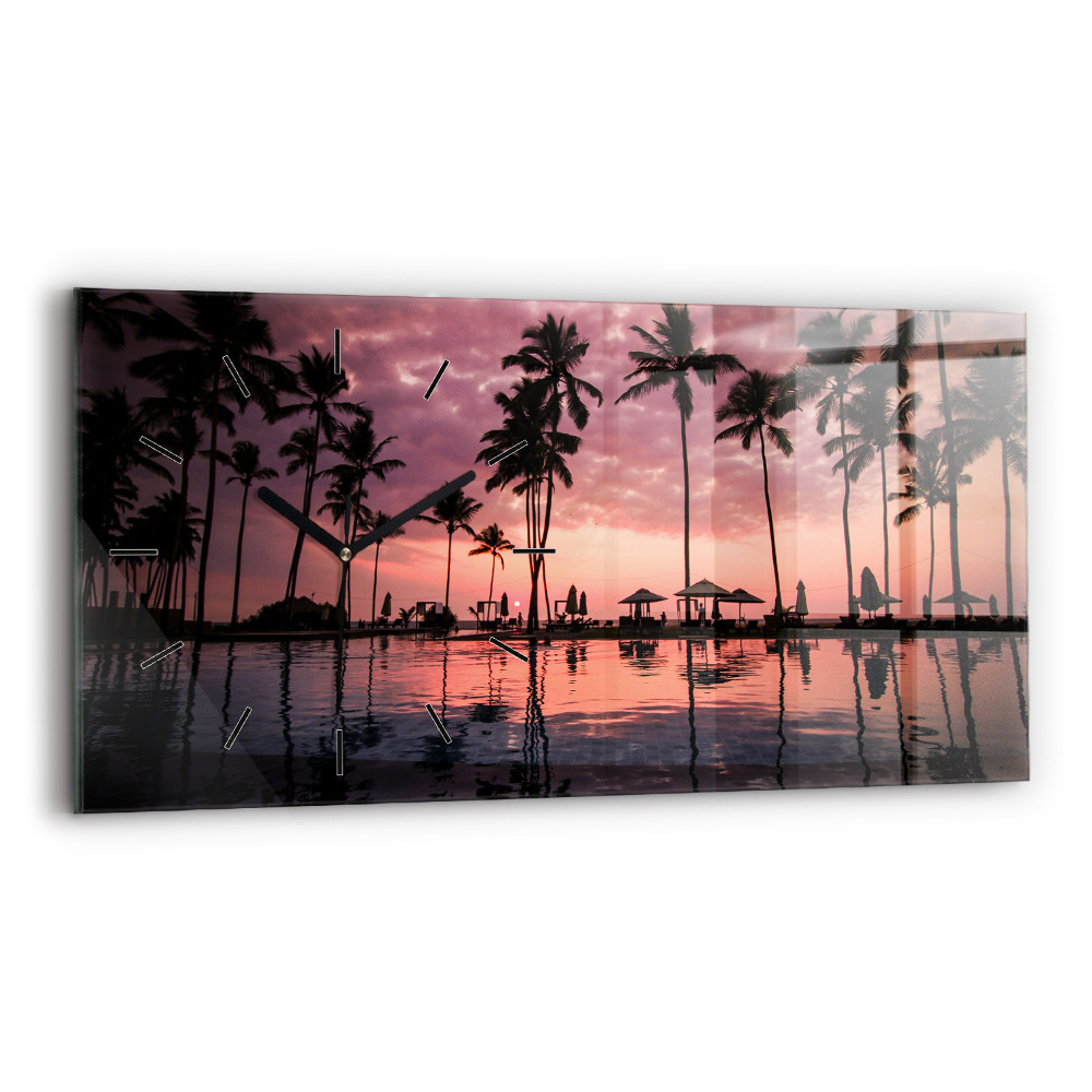 Horloge rectangulaire horizontale Palmiers à Hawaï