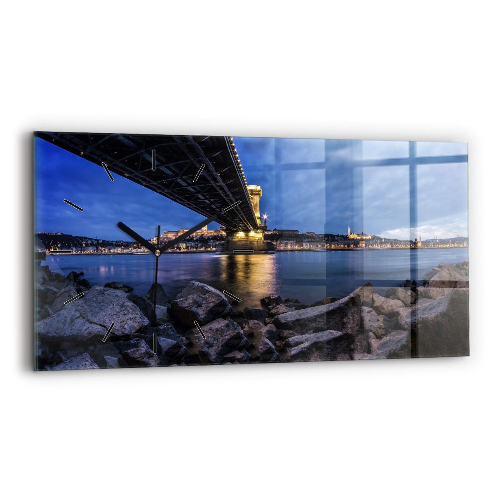 Horloge murale horizontale Rivage rocheux sous le pont