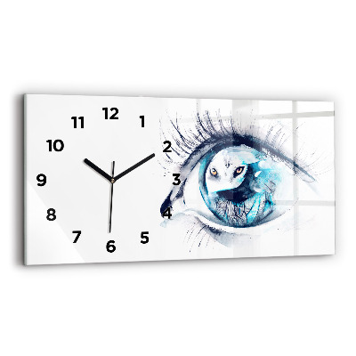 Horloge murale horizontale Illustration d'un loup