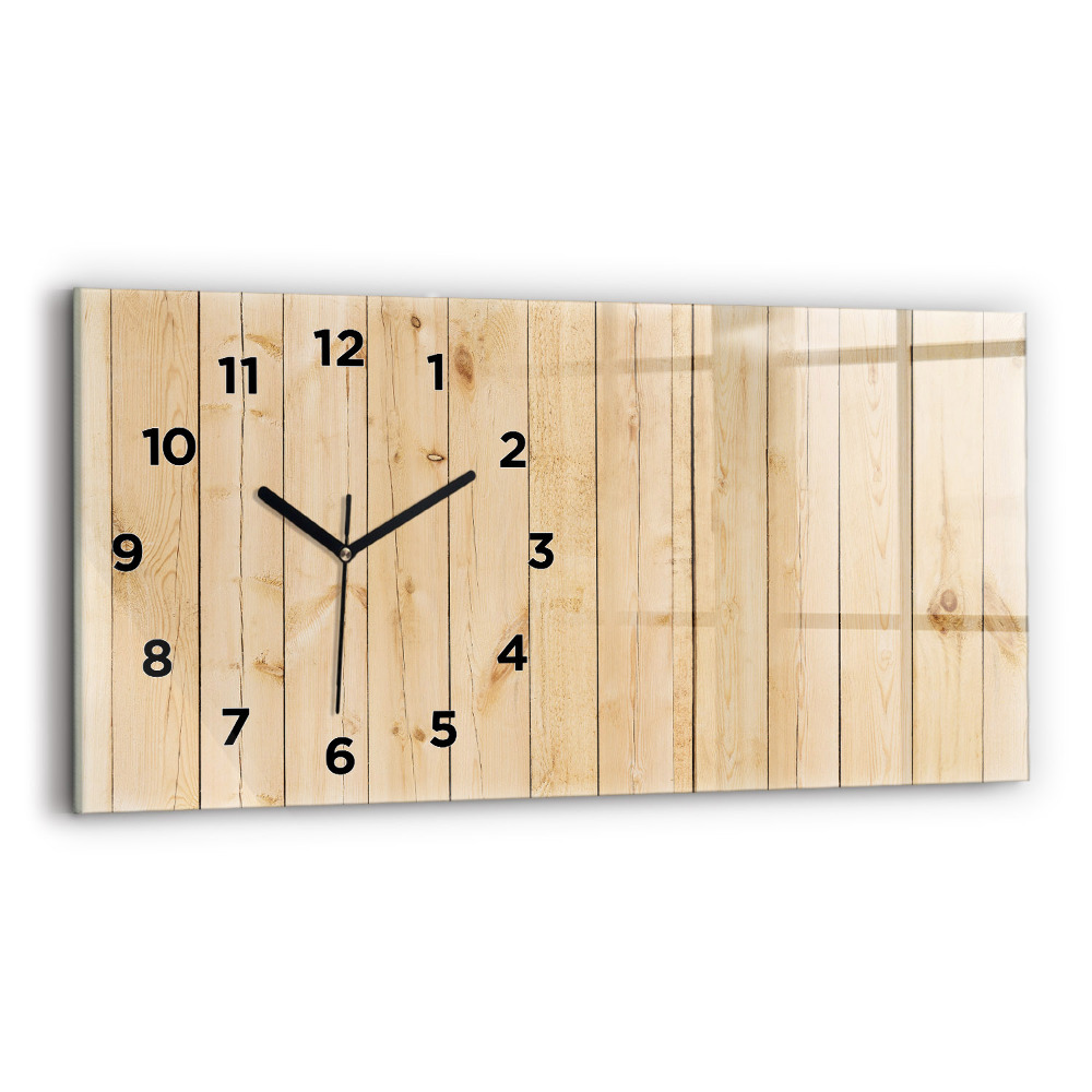 Horloge murale horizontale Planches en bois