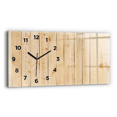 Horloge murale horizontale Planches en bois