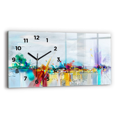 Horloge rectangulaire horizontale Pont abstrait
