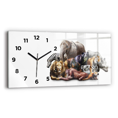 Horloge rectangulaire horizontale Animaux sauvages