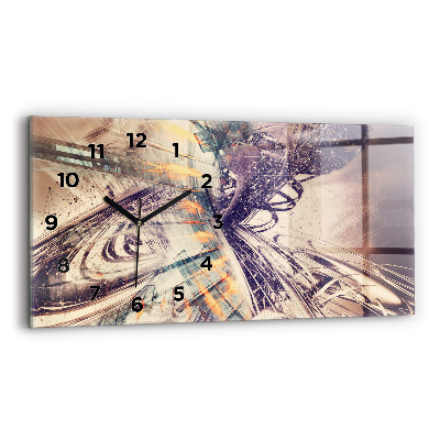 Horloge murale horizontale Mécanisme abstrait