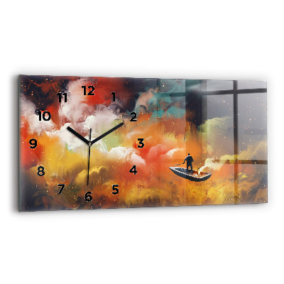 Horloge horizontale en verre Image abstraite