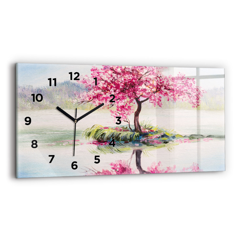 Horloge rectangulaire horizontale Mosaïque d'un arbre