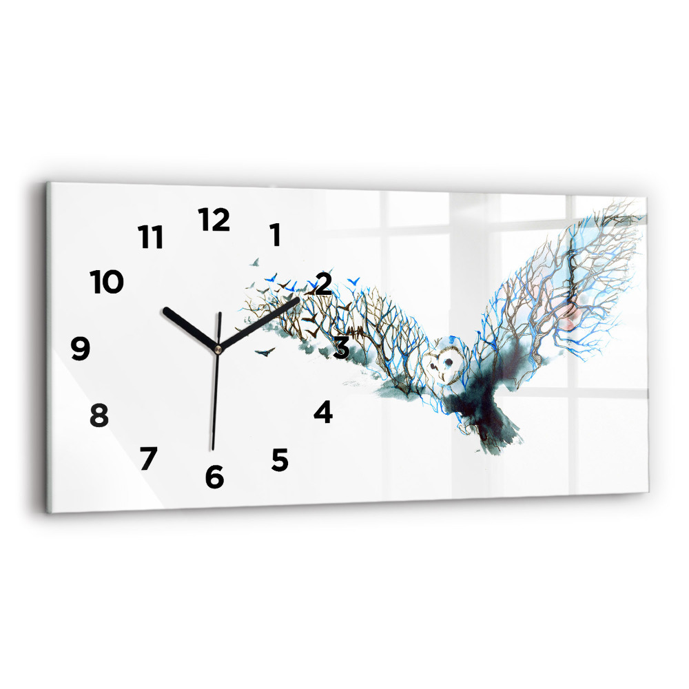 Horloge horizontale en verre La liberté et la nature des oiseaux