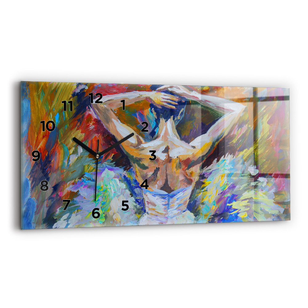 Horloge rectangulaire horizontale Ballerine peinte