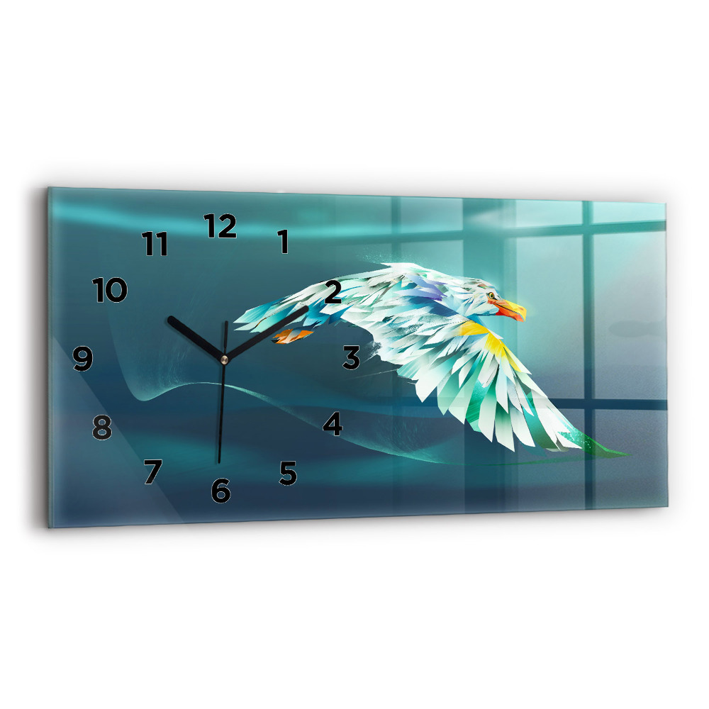 Horloge rectangulaire horizontale Image d'un aigle volant