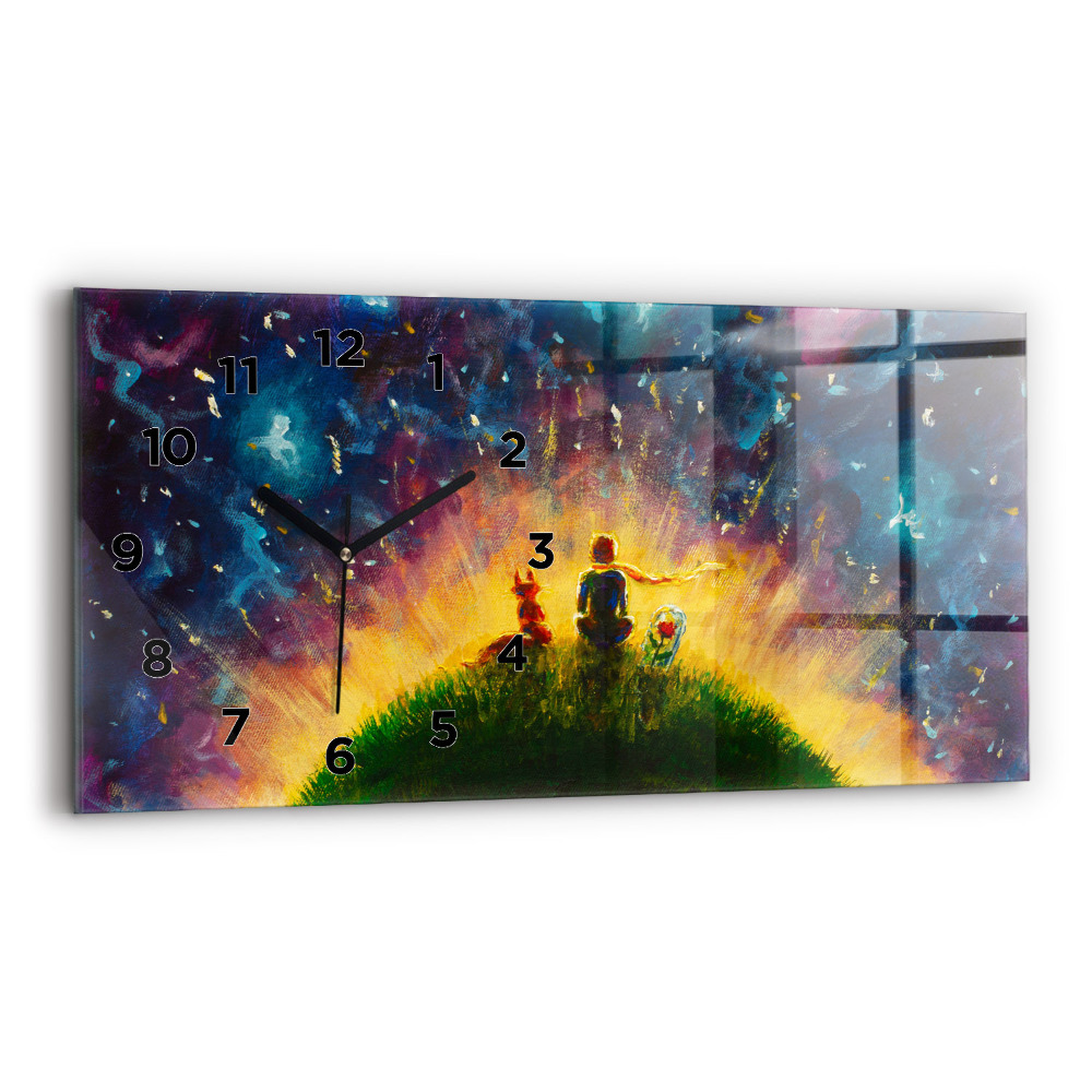 Horloge murale horizontale Petit prince abstrait