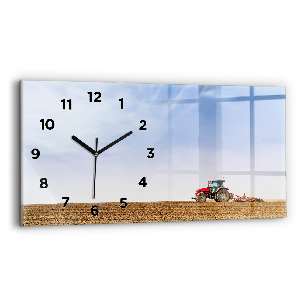 Horloge rectangulaire horizontale Agriculteur dans un tracteur